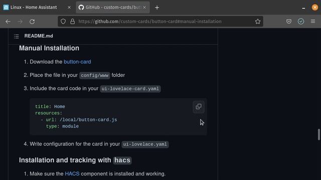 Manual Installation Of Home Assistant Custom Button Card