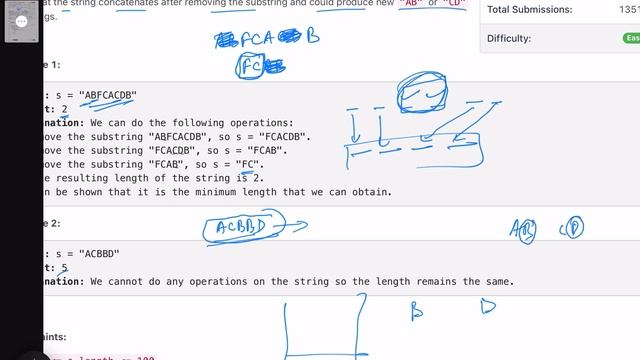 Leetcode Weekly contest 346 - Easy - Minimum String Length After Removing Substrings смотреть онлайн