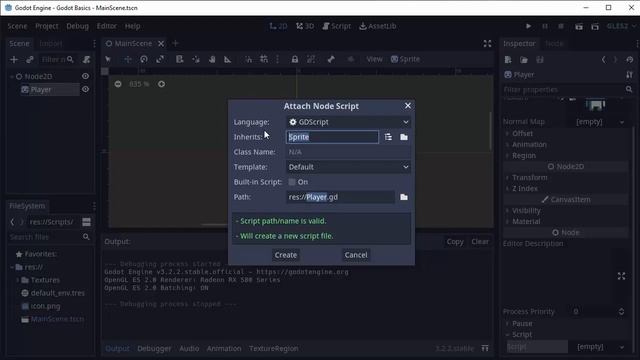 Godot Basics: Attaching a GDScript to a Node смотреть онлайн
