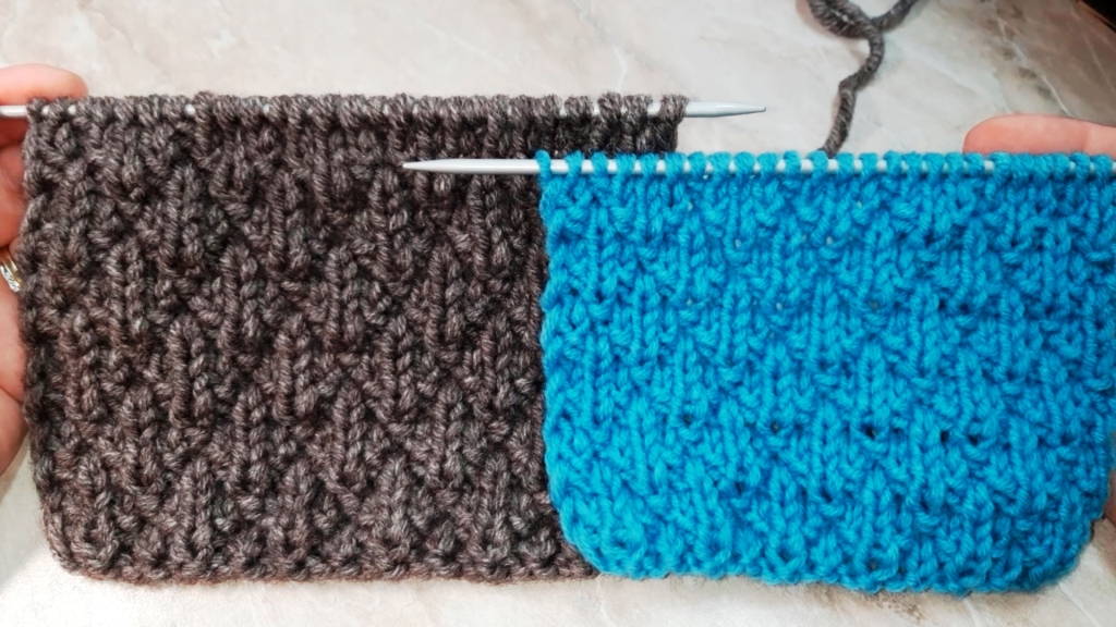 Красивый узор спицами лицевыми и изнаночными петлями. смотреть онлайн