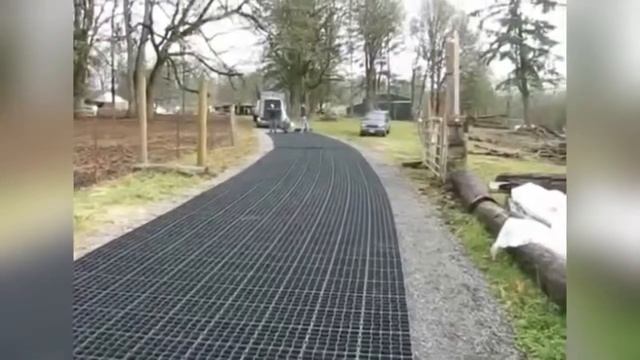 Строительство дороги с пластиковой обрешеткой смотреть онлайн