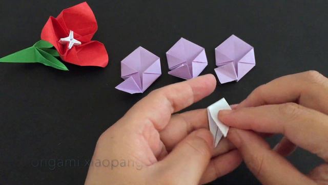 折纸 三叶梅 Origami  Bougainvillea  พับกระดาษ เฟื่องฟ้า