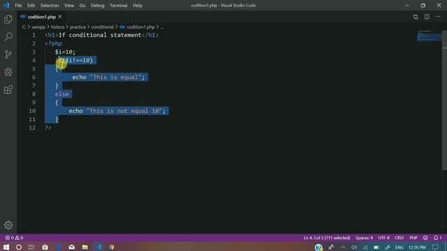 If Conditional Statements | PHP | смотреть онлайн