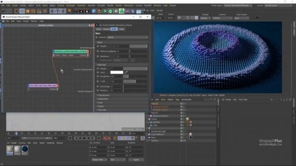 Using Arnold to render Cinema 4d's Mograph and Field Colors (and a bit more...)