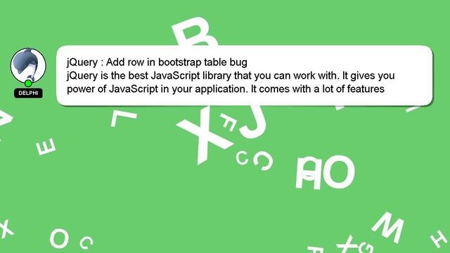 jQuery : Add row in bootstrap table bug смотреть онлайн