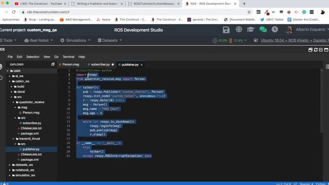 [ROS Q&A] 198 - Writing Publisher and Subscriber with Custom Message (Python) Tutorial Not Working смотреть онлайн