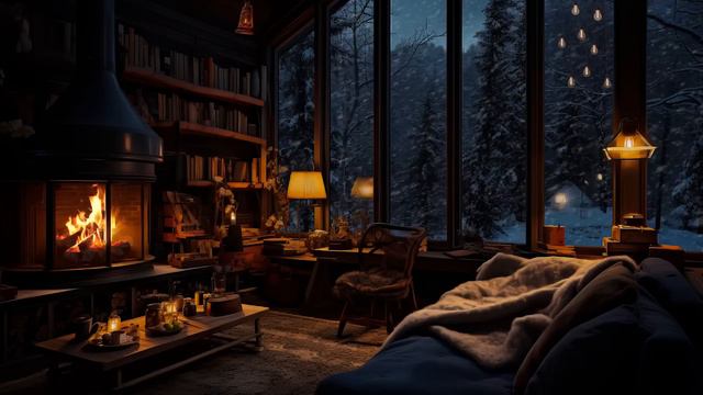 Classical Library Ambience - Snowstorm And Library Sounds For Studying