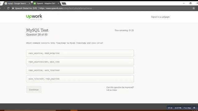 Upwork MySQL Test (I Scored Top 30% then You can More, Try once) смотреть онлайн