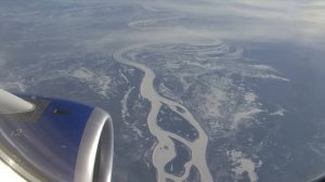 Река Алдан с высоты 10000 метров.