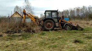 19/Расчистка трактором от вишни,сирени на своем участке