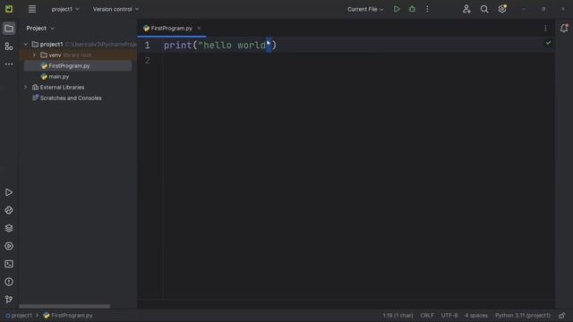 Coding your First Python Program. Using the IDE, print statements, and comments. смотреть онлайн