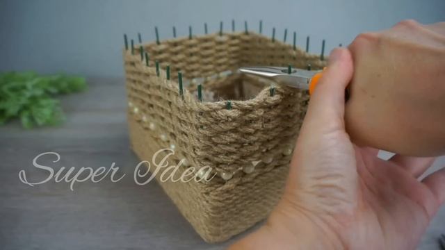 Роскошная Корзина с крышкой из джута своими руками смотреть онлайн
