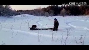 Самодельный мотобуксировщик по снегу.