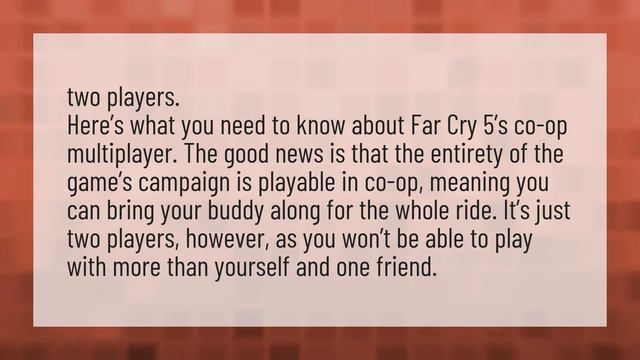 How many people can play Far Cry 5? смотреть онлайн