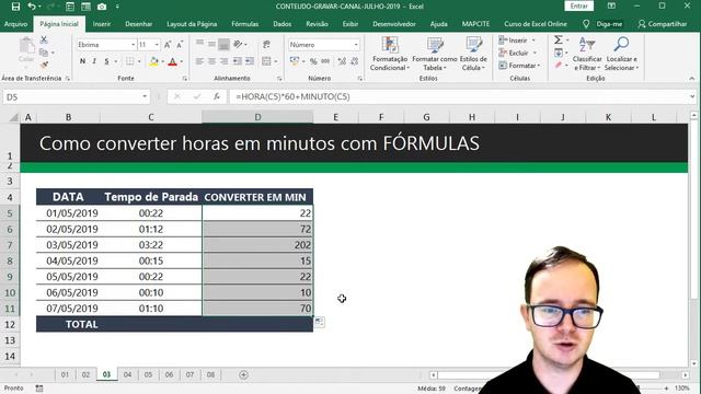 Como Converter Horas em Minutos com Fórmulas no Excel смотреть онлайн