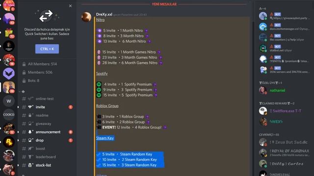 DİSCORD İNVİTE SERVER ROBLOX GROUP,Discord Nitro,STEAM смотреть онлайн