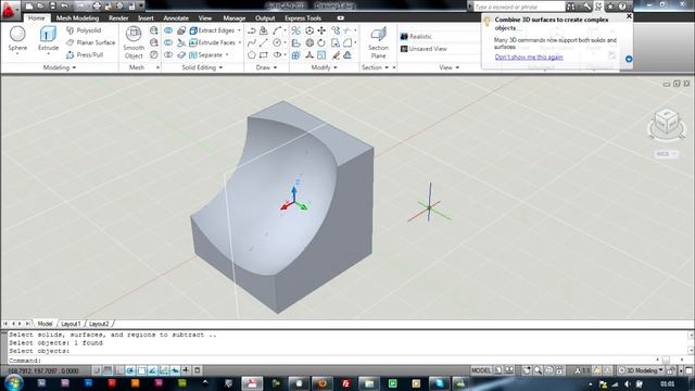 AutoCAD 2010 - Subtract Tutorial смотреть онлайн