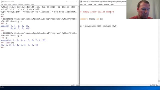 Python Basics Tutorial Numpy Array Tolist Method смотреть онлайн