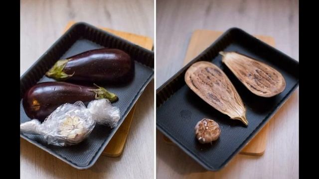 Салат из печеных баклажанов и свежих помидоров Baked eggplant and fresh tomato salad смотреть онлайн