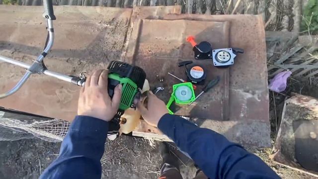 Установка лёгкого пуска на старенькую бензокосу,триммер .Замена стартера на бензокосе