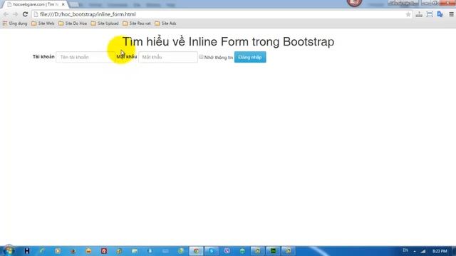 37 Huong dan tao Inline Form trong Bootstrap Bai 22 P3 смотреть онлайн