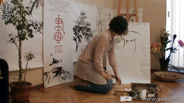 Уроки по китайской живописи дикая орхидеи 兰花 Урок 10 _финальная композиция смотреть онлайн