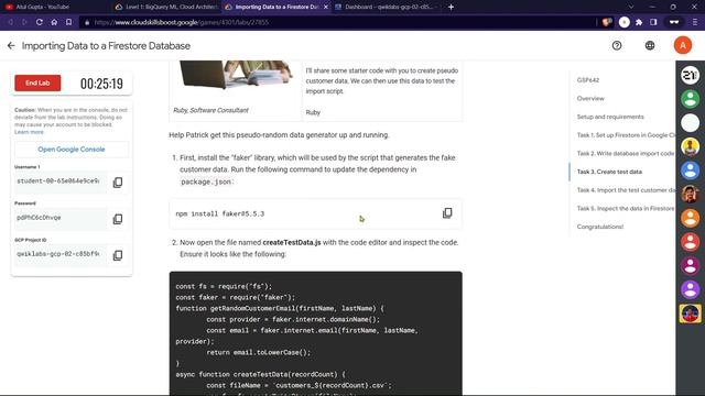 Importing Data to a Firestore Database | GSP642 | Atul Gupta #qwiklabs смотреть онлайн