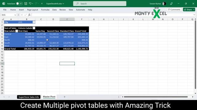 Pivot | Create Multiple Excel Pivots with an Amazing Trick |Save Time #excel,#montyexcel смотреть онлайн
