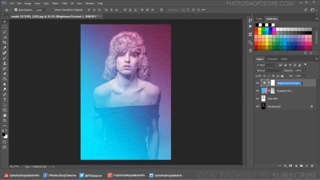 Colorful Gradient Overlay Effect in Photoshop - Screen Tones Photo Editing Tutorial смотреть онлайн
