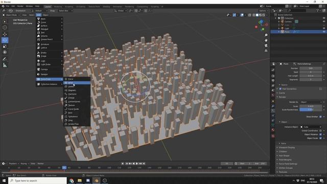 Utilize Blender Hair Particles with Instancing and add a collision object смотреть онлайн