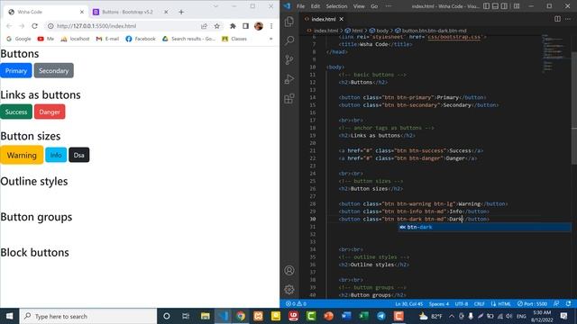 Bootstrap 5 Tutorial for Beginners 03 Button & Button Group in Bootstrap ( Kurdish ) смотреть онлайн