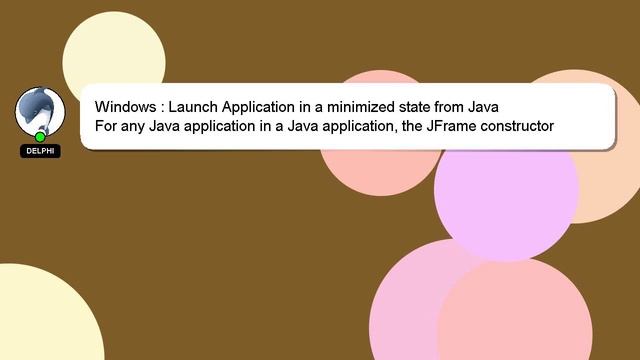 Windows : Launch Application in a minimized state from Java смотреть онлайн