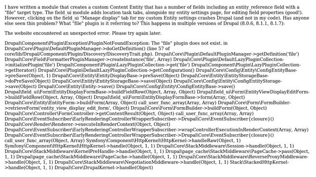 Drupal: How to enable field_ui "Manage display" for a custom entity? смотреть онлайн