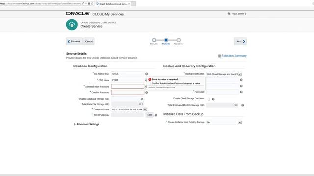 1 Oracle Database Cloud Service Creating Cloud Instance смотреть онлайн