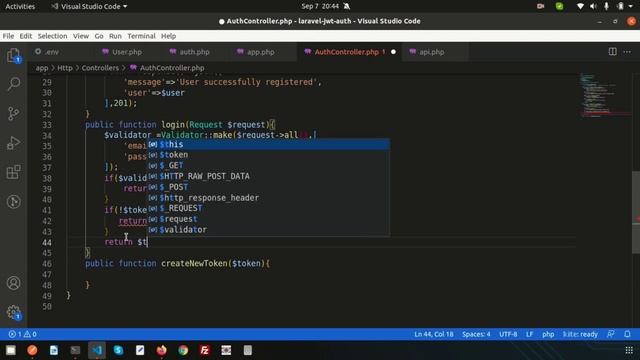 Laravel 8 REST API Using JWT Authentication #5 Create login functionality and generate new token смотреть онлайн
