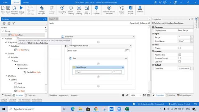 UiPath Excel Automation Series- Read Values From Data Table Using 3 Different Method