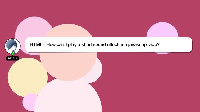 HTML : How can I play a short sound effect in a javascript app? смотреть онлайн