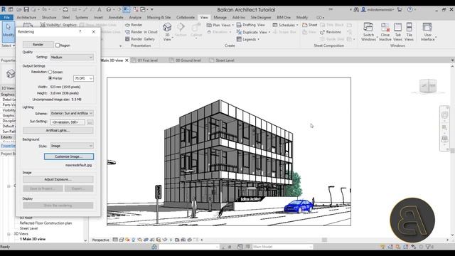 Night Rendering in Revit + Photoshop post-production Tutorial смотреть онлайн