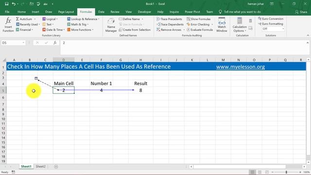 Trace Dependents Cells in Excel 2019 смотреть онлайн