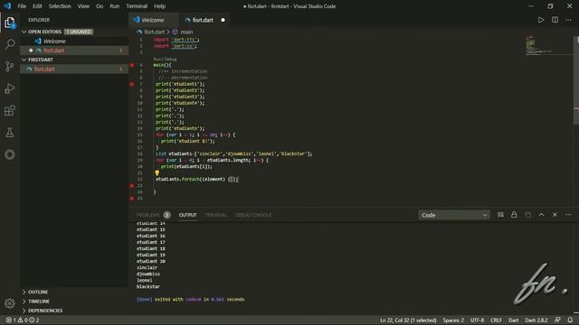 Apprendre Dart les boucles for & forEach #10 смотреть онлайн