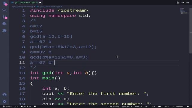 Find Greatest Common Divisor Efficiently in C++ | C++ Program to find GCD of two numbers смотреть онлайн