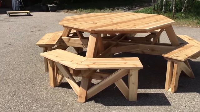 8 Person Octagon Cedar Picnic Table смотреть онлайн