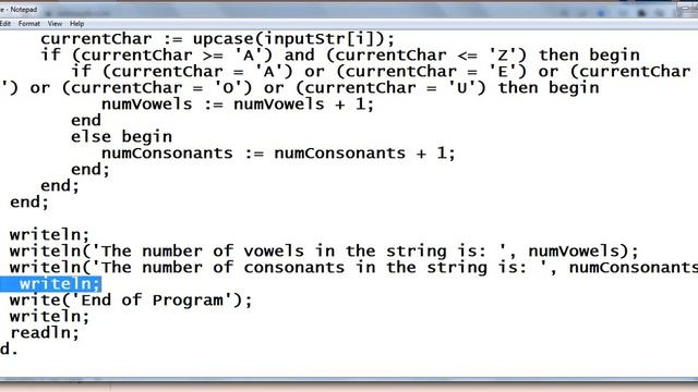 Count Vowels and Consonants in Pascal смотреть онлайн