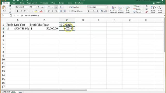 Calculating Percentage Change When The Base Value Is Negative смотреть онлайн