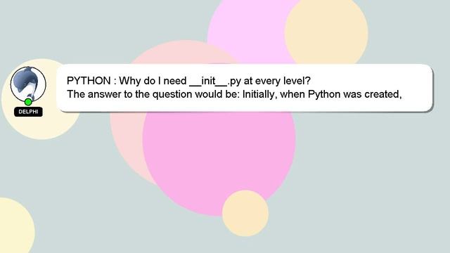 PYTHON : Why do I need __init__.py at every level? смотреть онлайн