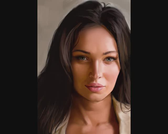 Арт Меган Фокс - #speedpainting  [#draw #digitalart  #art #photoshop]