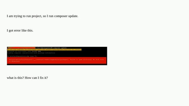 Magento: RecursiveDirectoryIterator::__construct(vendor/magmodules/packages): Failed to open dire.. смотреть онлайн