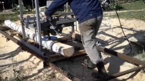 Самодельная угловая дисковая пилорама. Пиление.