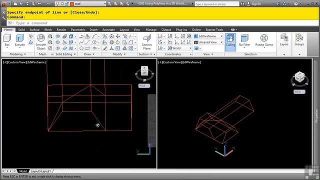 AutoCAD 3D Tutorial | Part 1/3 - Using Polylines And Lines In A 3D World смотреть онлайн