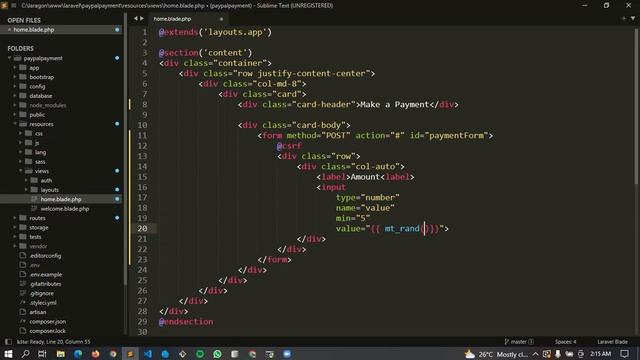 Laravel Payment Integration : #6 Creating a form with a Random Amount смотреть онлайн
